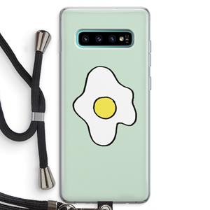 CaseCompany Spiegelei: Samsung Galaxy S10 Plus Transparant Hoesje met koord