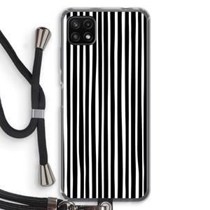 CaseCompany Stripes: Samsung Galaxy A22 5G Transparant Hoesje met koord