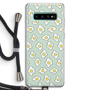 CaseCompany Spiegeleitjes: Samsung Galaxy S10 Plus Transparant Hoesje met koord