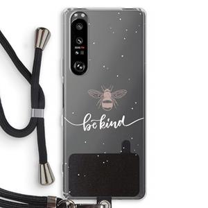 CaseCompany Be(e) kind: Sony Xperia 1 III Transparant Hoesje met koord