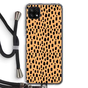 CaseCompany Panter: Samsung Galaxy A22 5G Transparant Hoesje met koord