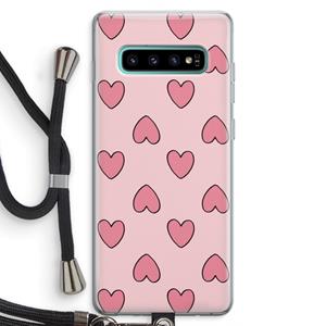 CaseCompany Ondersteboven verliefd: Samsung Galaxy S10 Plus Transparant Hoesje met koord