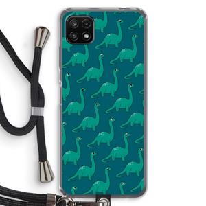 CaseCompany Diplodocus: Samsung Galaxy A22 5G Transparant Hoesje met koord