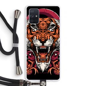 CaseCompany Tiger and Rattlesnakes: Samsung Galaxy A71 Transparant Hoesje met koord