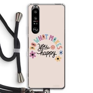 CaseCompany Happy days: Sony Xperia 1 III Transparant Hoesje met koord