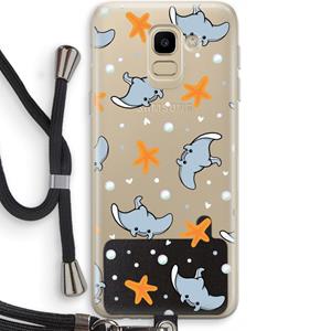 CaseCompany Manta: Samsung Galaxy J6 (2018) Transparant Hoesje met koord