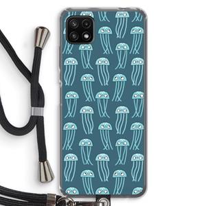 CaseCompany Kwallie: Samsung Galaxy A22 5G Transparant Hoesje met koord