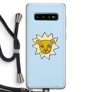 CaseCompany Kleine leeuw: Samsung Galaxy S10 Plus Transparant Hoesje met koord