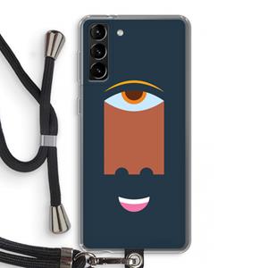 CaseCompany Mono M: Samsung Galaxy S21 Plus Transparant Hoesje met koord