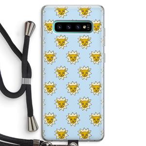 CaseCompany Leeuwenkoppen: Samsung Galaxy S10 Plus Transparant Hoesje met koord
