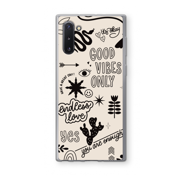 CaseCompany Good vibes: Samsung Galaxy Note 10 Transparant Hoesje