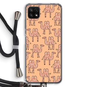 CaseCompany Kameel: Samsung Galaxy A22 5G Transparant Hoesje met koord
