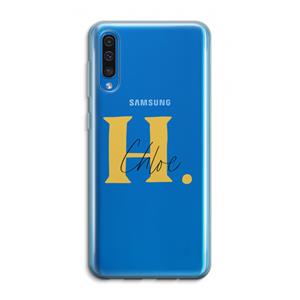 CaseCompany Amber Script: Samsung Galaxy A50 Transparant Hoesje