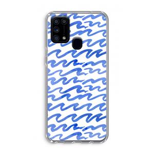 CaseCompany Blauwe golven: Samsung Galaxy M31 Transparant Hoesje