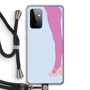 CaseCompany Pink panty: Samsung Galaxy A72 5G Transparant Hoesje met koord