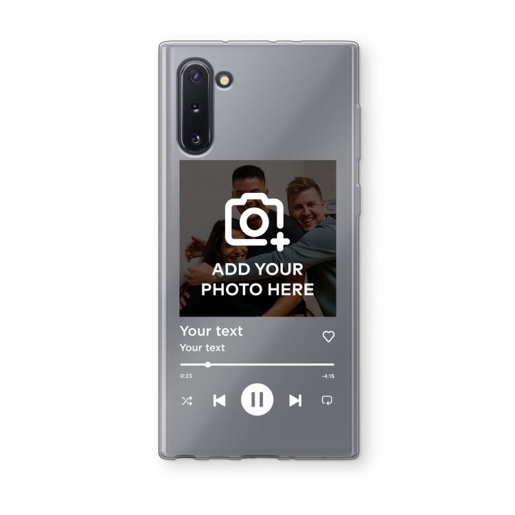 CaseCompany Music Player: Samsung Galaxy Note 10 Transparant Hoesje