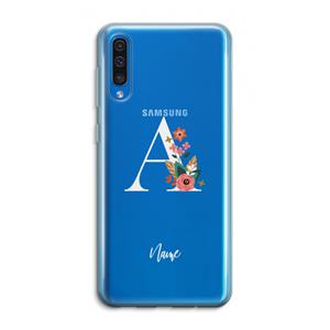CaseCompany Pink Bouquet: Samsung Galaxy A50 Transparant Hoesje