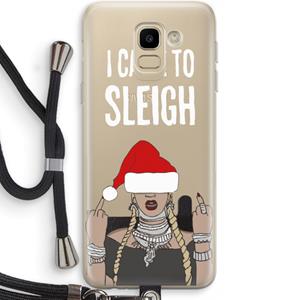 CaseCompany Came To Sleigh: Samsung Galaxy J6 (2018) Transparant Hoesje met koord