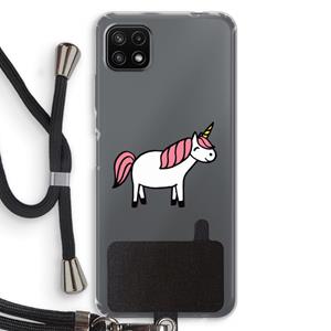 CaseCompany Eenhoorn: Samsung Galaxy A22 5G Transparant Hoesje met koord