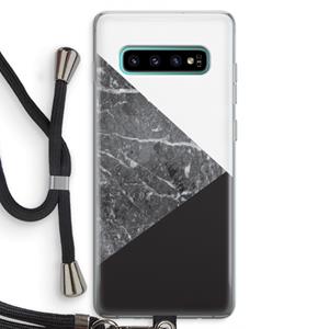 CaseCompany Combinatie marmer: Samsung Galaxy S10 Plus Transparant Hoesje met koord