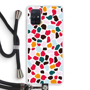 CaseCompany Colored Giraffe: Samsung Galaxy A71 Transparant Hoesje met koord