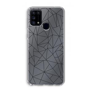 CaseCompany Geometrische lijnen zwart: Samsung Galaxy M31 Transparant Hoesje
