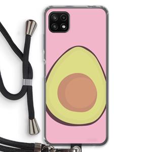 CaseCompany Avocado: Samsung Galaxy A22 5G Transparant Hoesje met koord