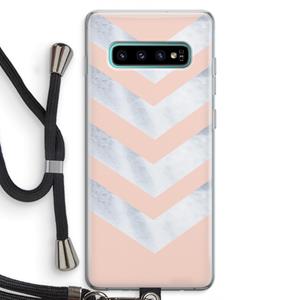 CaseCompany Marmeren pijlen: Samsung Galaxy S10 Plus Transparant Hoesje met koord