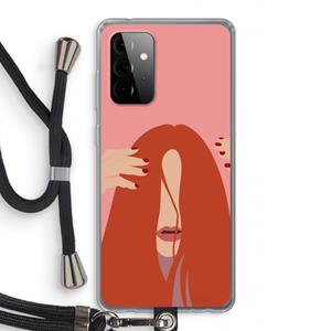 CaseCompany Woke up like this: Samsung Galaxy A72 5G Transparant Hoesje met koord