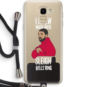CaseCompany Sleigh Bells Ring: Samsung Galaxy J6 (2018) Transparant Hoesje met koord