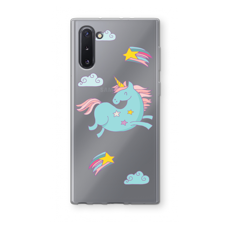 CaseCompany Vliegende eenhoorn: Samsung Galaxy Note 10 Transparant Hoesje