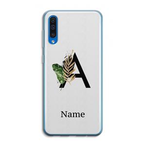 CaseCompany Charcoal Flora: Samsung Galaxy A50 Transparant Hoesje