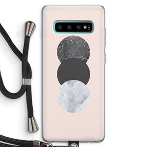 CaseCompany Marmeren cirkels: Samsung Galaxy S10 Plus Transparant Hoesje met koord