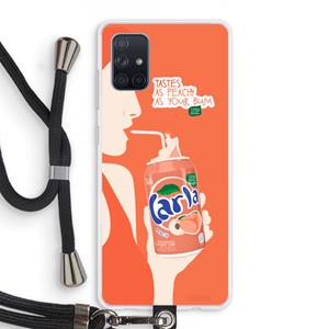 CaseCompany Peach please!: Samsung Galaxy A71 Transparant Hoesje met koord