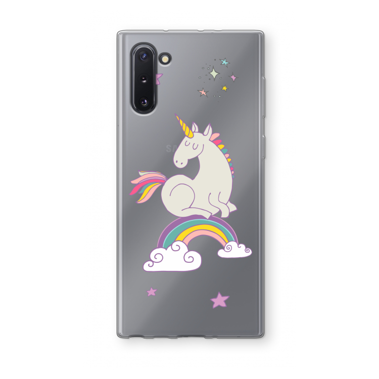 CaseCompany Regenboog eenhoorn: Samsung Galaxy Note 10 Transparant Hoesje
