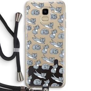 CaseCompany Poezen: Samsung Galaxy J6 (2018) Transparant Hoesje met koord