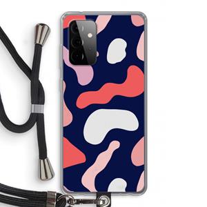 CaseCompany Memphis Shapes Pink: Samsung Galaxy A72 5G Transparant Hoesje met koord