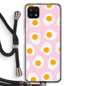 CaseCompany Dancing eggs: Samsung Galaxy A22 5G Transparant Hoesje met koord