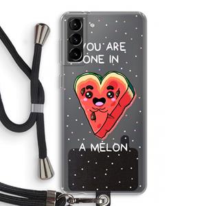 CaseCompany One In A Melon: Samsung Galaxy S21 Plus Transparant Hoesje met koord