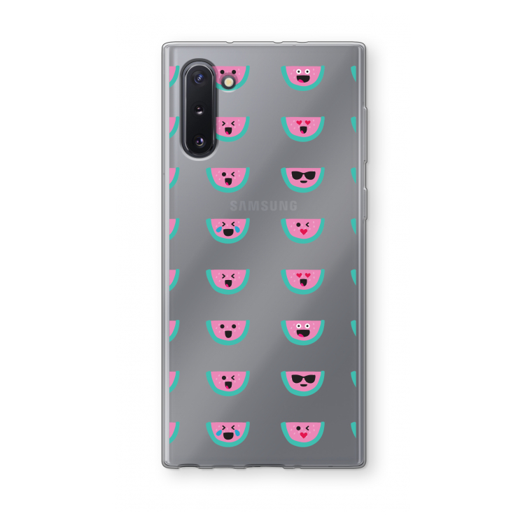 CaseCompany Smiley watermeloenprint: Samsung Galaxy Note 10 Transparant Hoesje