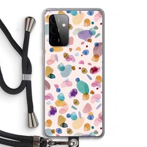 CaseCompany Terrazzo Memphis Pink: Samsung Galaxy A72 5G Transparant Hoesje met koord