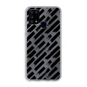 CaseCompany Zwarte vegen: Samsung Galaxy M31 Transparant Hoesje