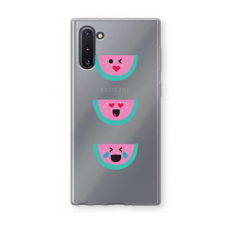 CaseCompany Smiley watermeloen: Samsung Galaxy Note 10 Transparant Hoesje