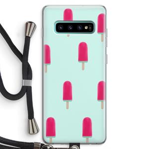 CaseCompany Waterijsje: Samsung Galaxy S10 Plus Transparant Hoesje met koord