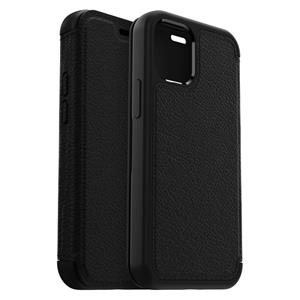 Otterbox Strada Case wallet hoes - iPhone 12 Mini - Zwart + Lunso Tempered Glass