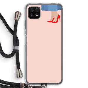 CaseCompany High heels: Samsung Galaxy A22 5G Transparant Hoesje met koord