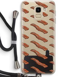 CaseCompany Bacon to my eggs #2: Samsung Galaxy J6 (2018) Transparant Hoesje met koord