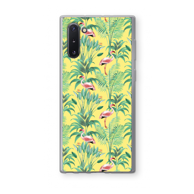 CaseCompany Flamingo party: Samsung Galaxy Note 10 Transparant Hoesje