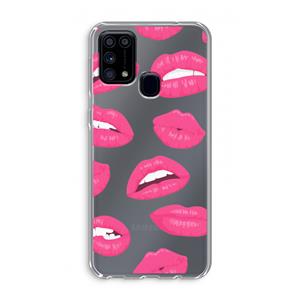 CaseCompany Bite my lip: Samsung Galaxy M31 Transparant Hoesje