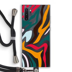 CaseCompany Colored Zebra: Samsung Galaxy Note 10 Plus Transparant Hoesje met koord
